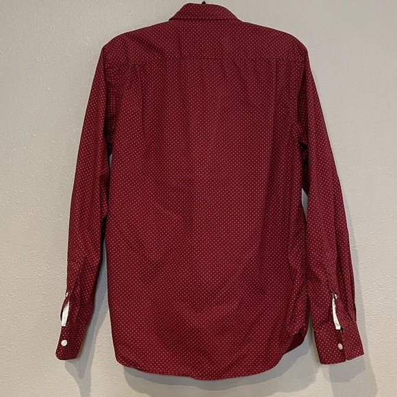 Old Navy Men's The Classic Shirt - Red Polka Dot - Size Medium - Picture 2 of 6
